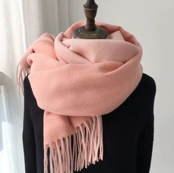 Double-sided Artificial Australian Wool Scarf Shawl - Image 8