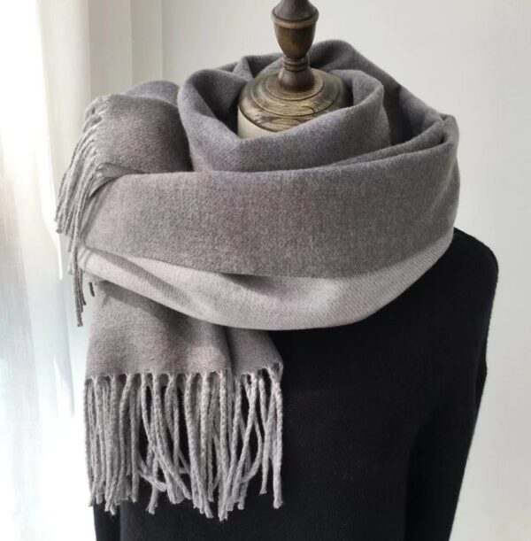 Double-sided Artificial Australian Wool Scarf Shawl - Image 10