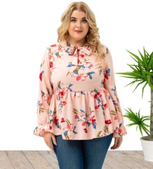 European And American Long-sleeved Printed Top