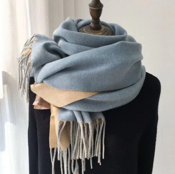 Double-sided Artificial Australian Wool Scarf Shawl - Image 9