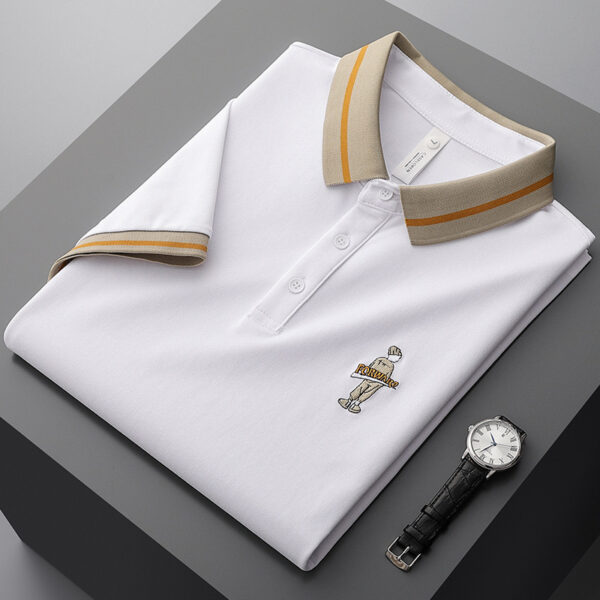 Men's Short-sleeved Spring And Summer New Lapel Casual T-shirt Embroidery - Image 4