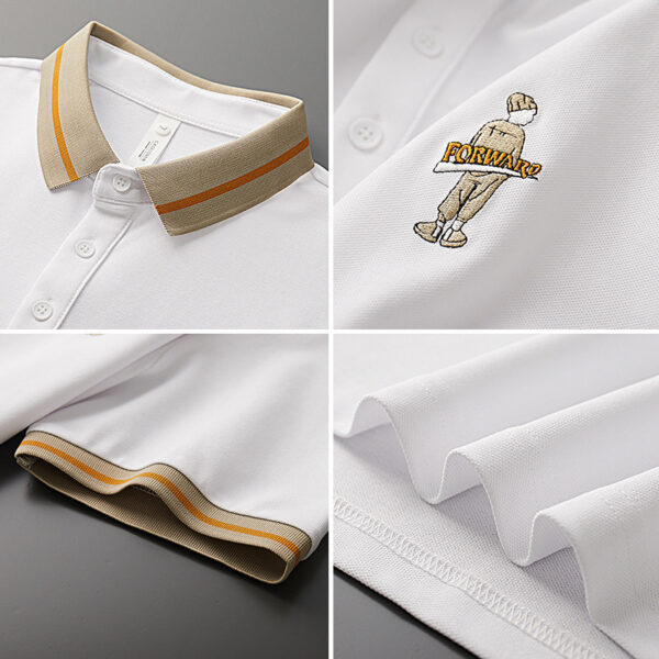 Men's Short-sleeved Spring And Summer New Lapel Casual T-shirt Embroidery - Image 5