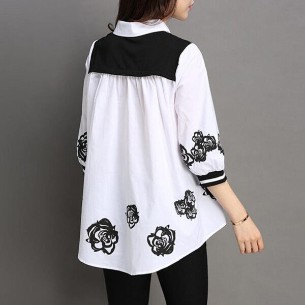 Women's Three-quarter Sleeve Fake Two-piece Bottoming Shirt - Image 3